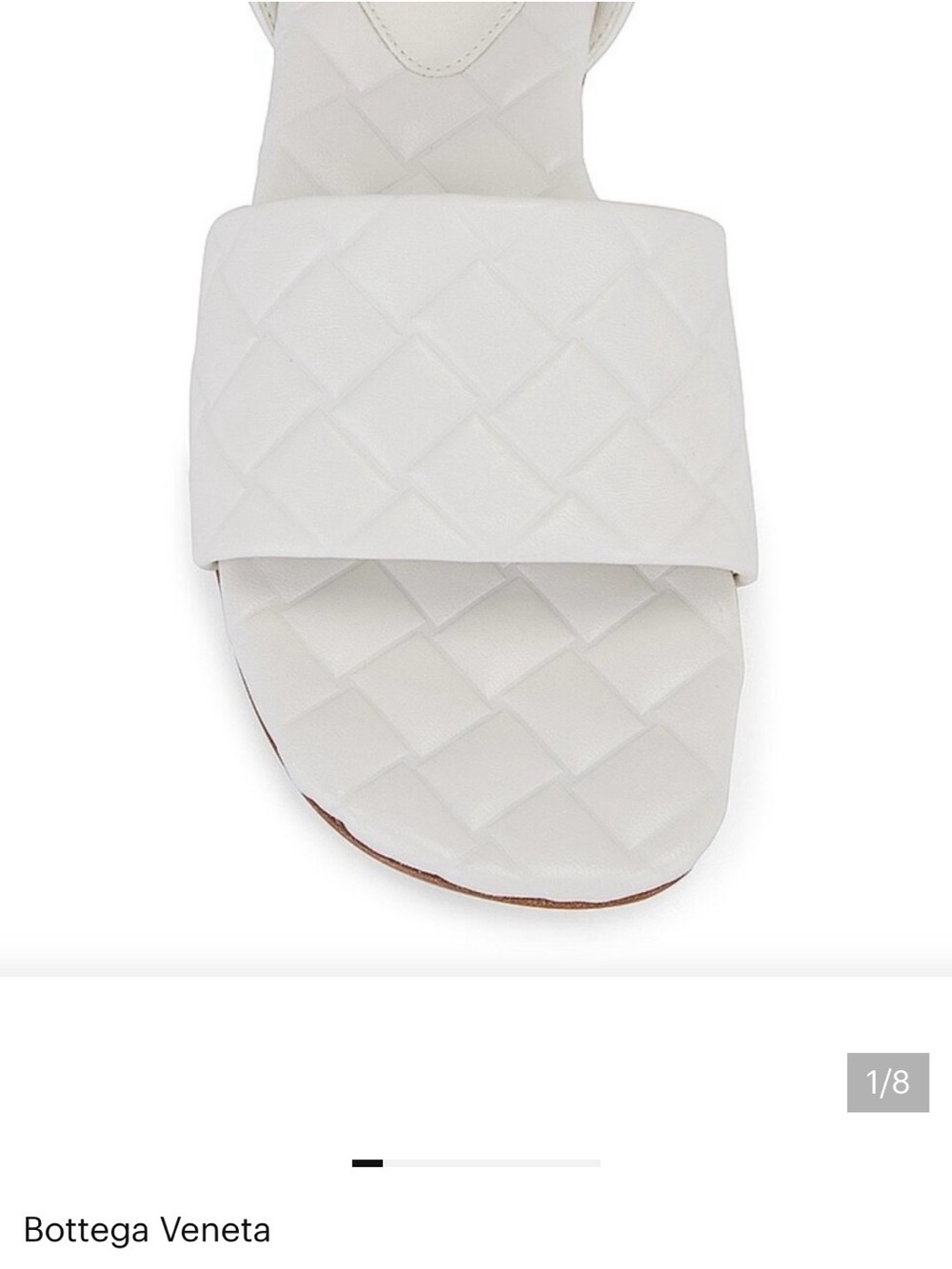 Bottega Veneta White Quilted Leather Slide Sandals size 40
